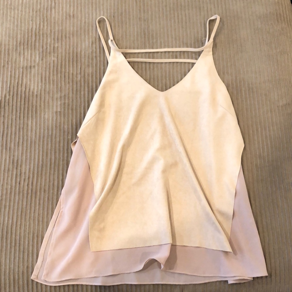 suede tan brown tank top